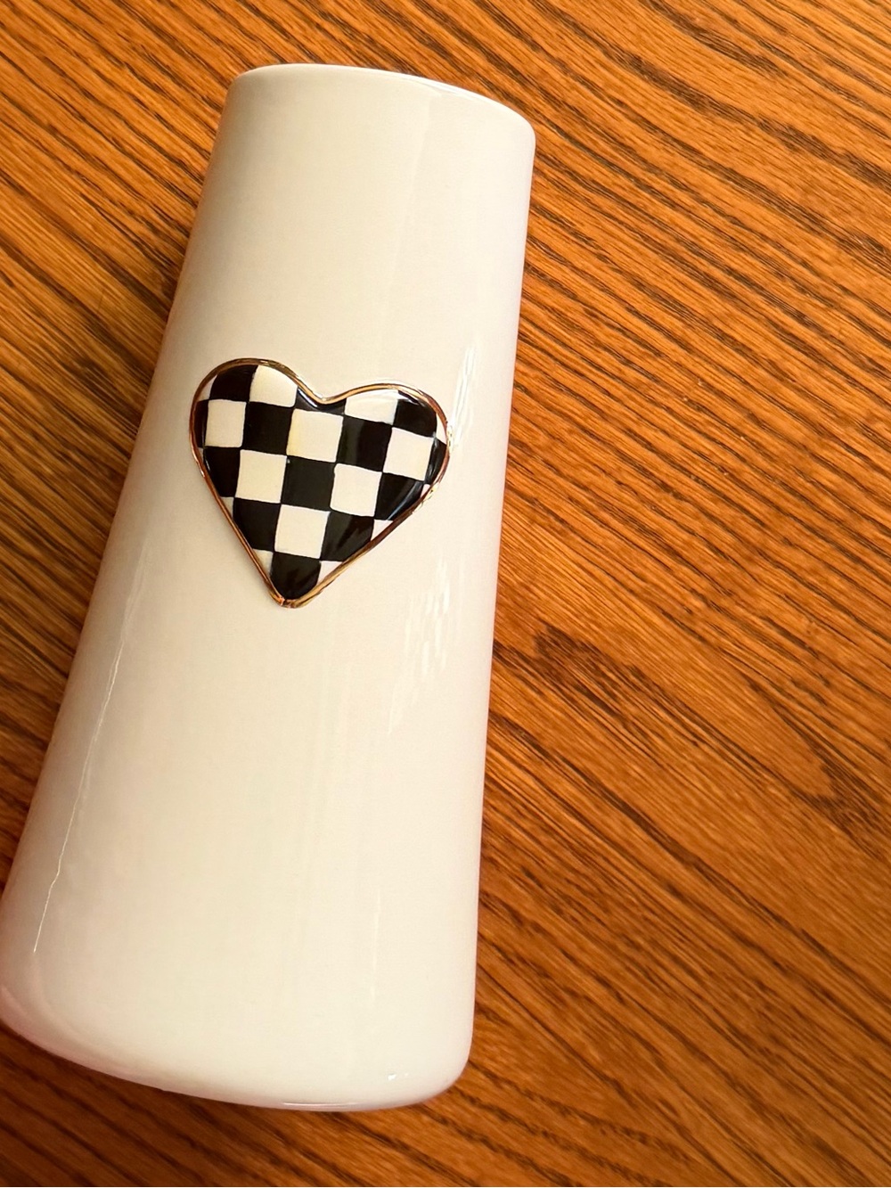 MacKenzie-Childs Courtly Check Tall Heart Vase and Dish Towel